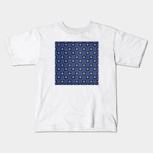 Blue Floral Pattern Kids T-Shirt